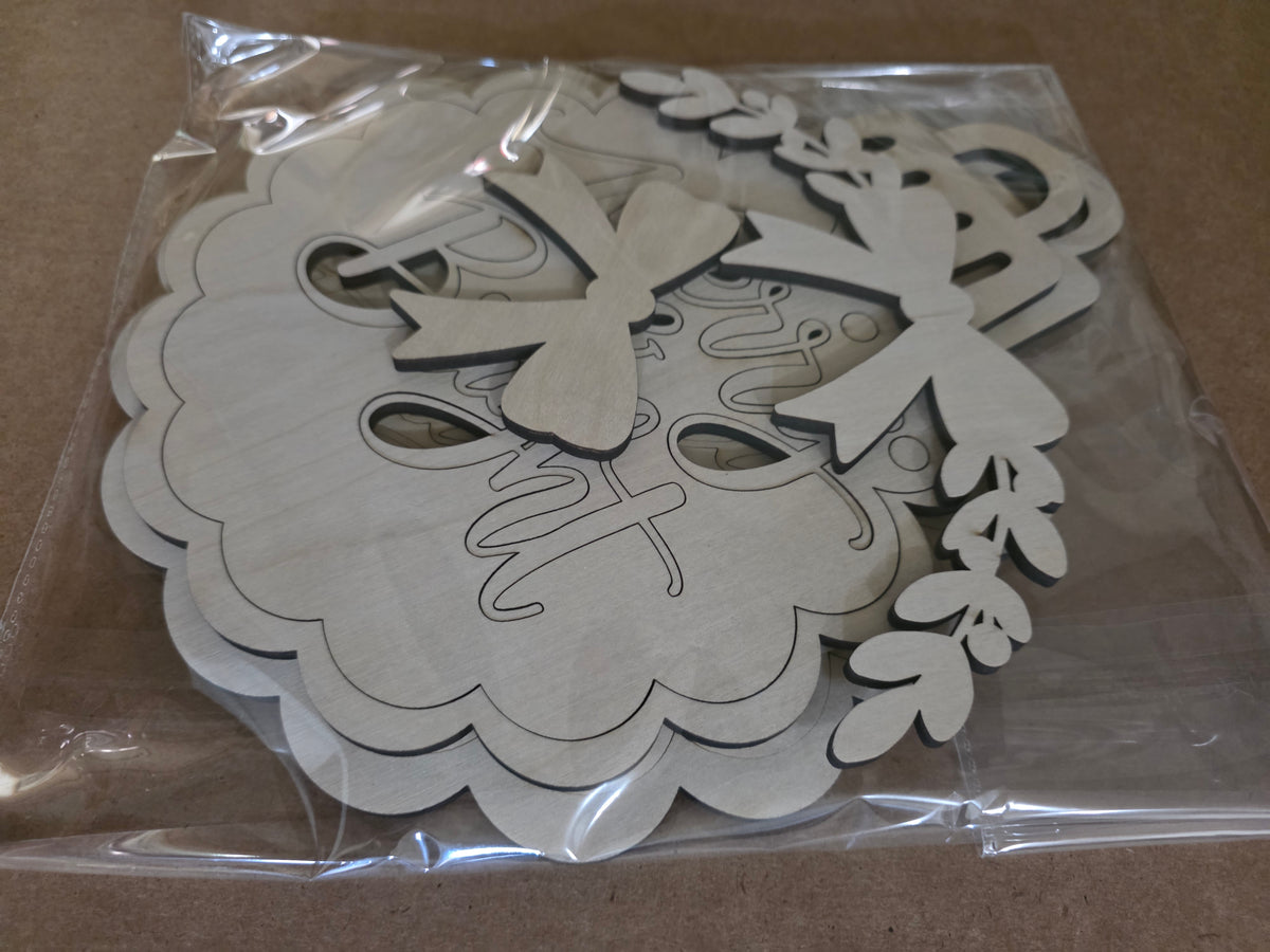 Merry and Bright Ornament Door Hanger Blank