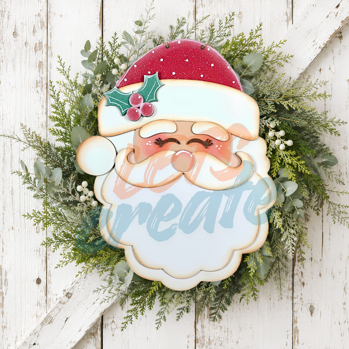 Santa Head Door Hanger Blank